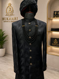black sherwani royal istalyblack mala