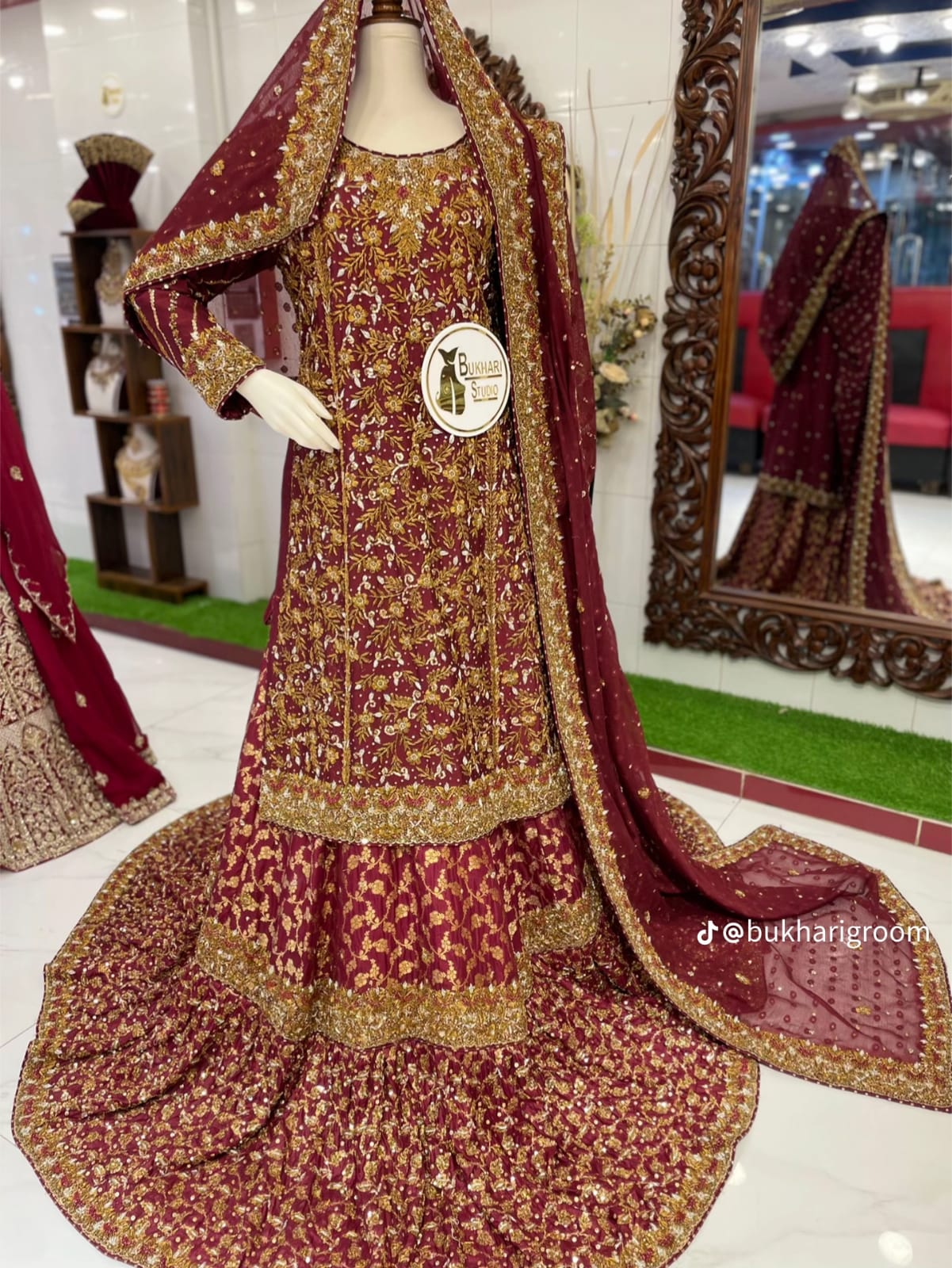 Maroon Parsi Sharara