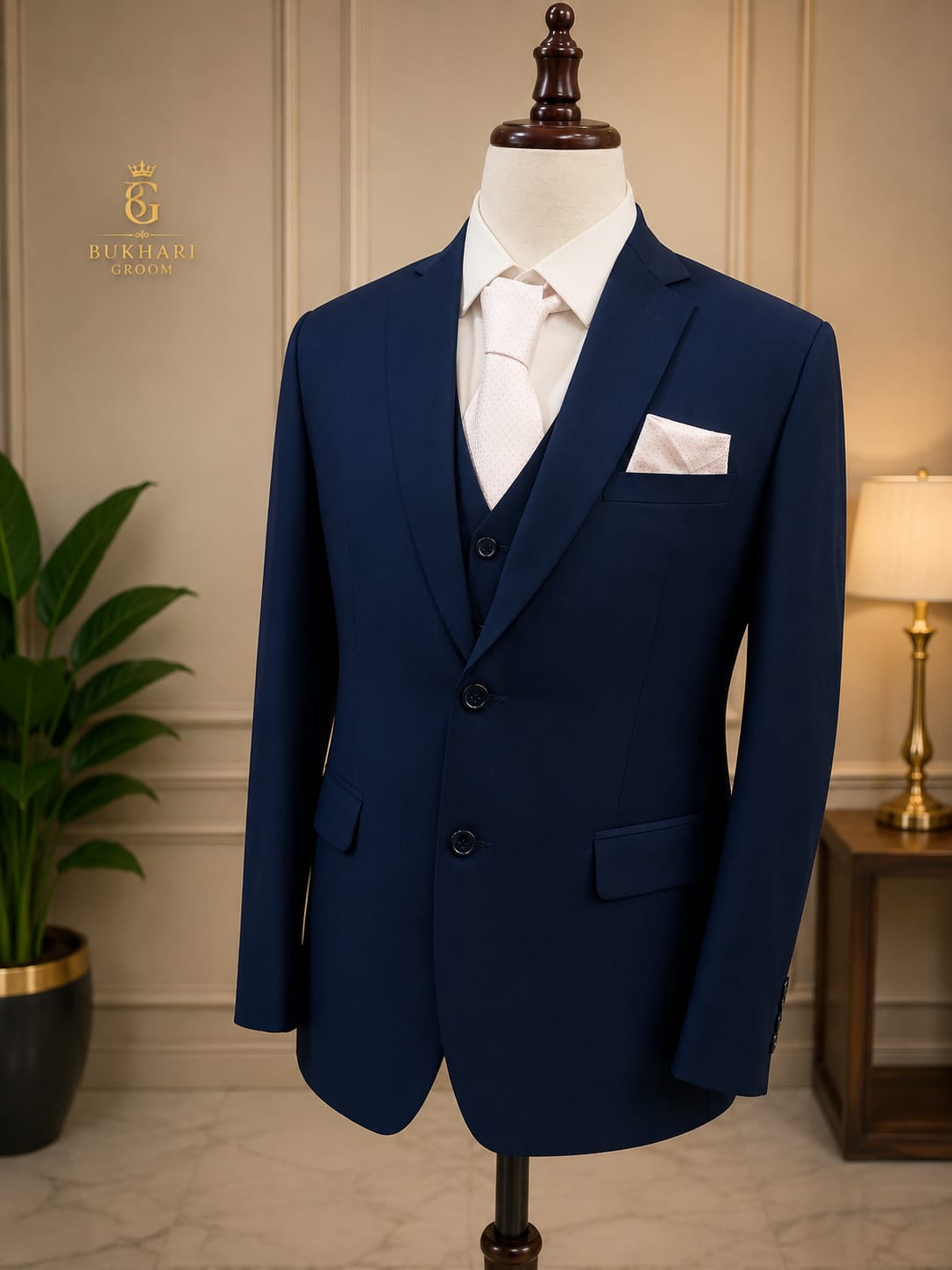 The Signature Navy Blue Complete Bespoke Suit Ensemble